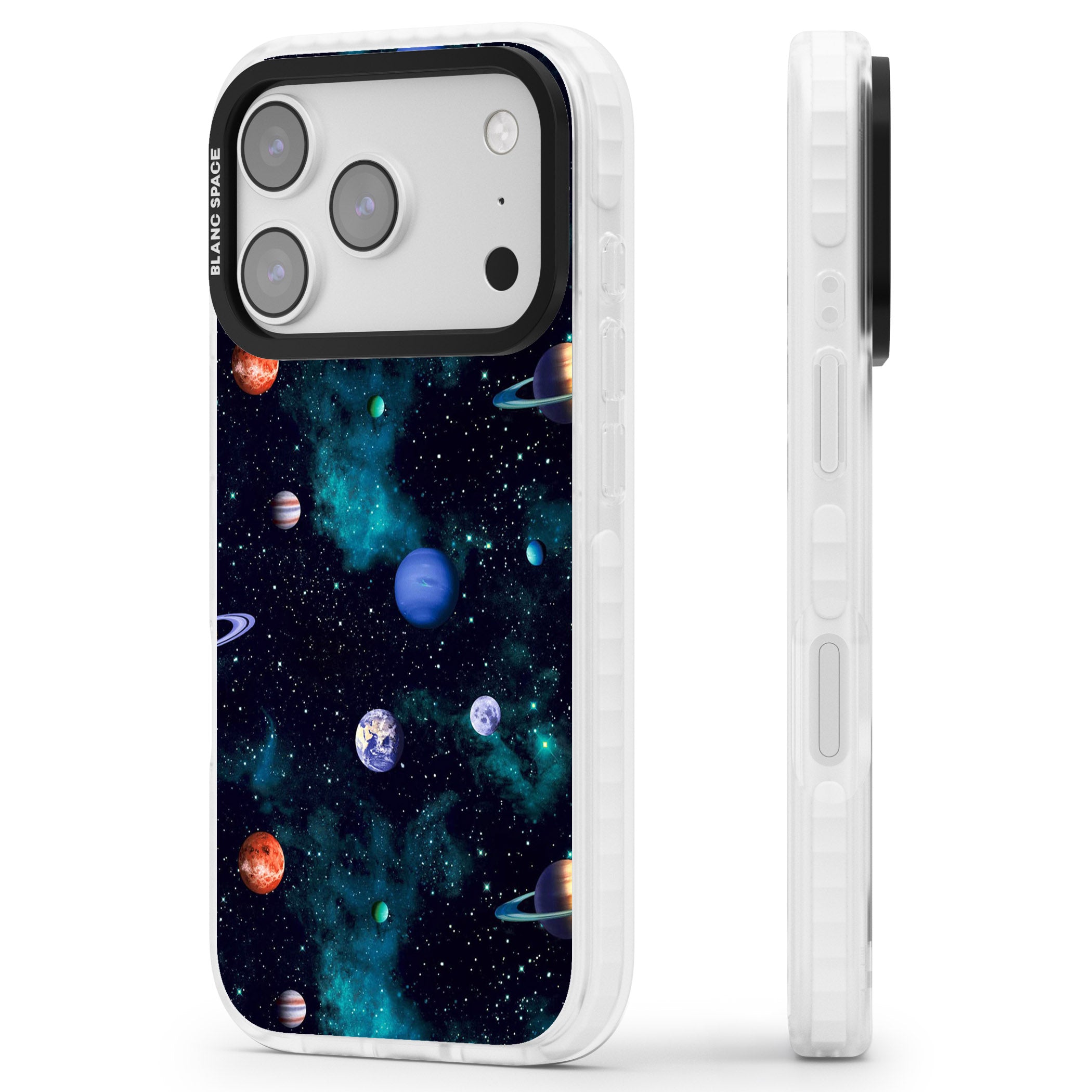 Deep Space iPhone 17 Pro Max Impact Clear Phone Case Side Profile