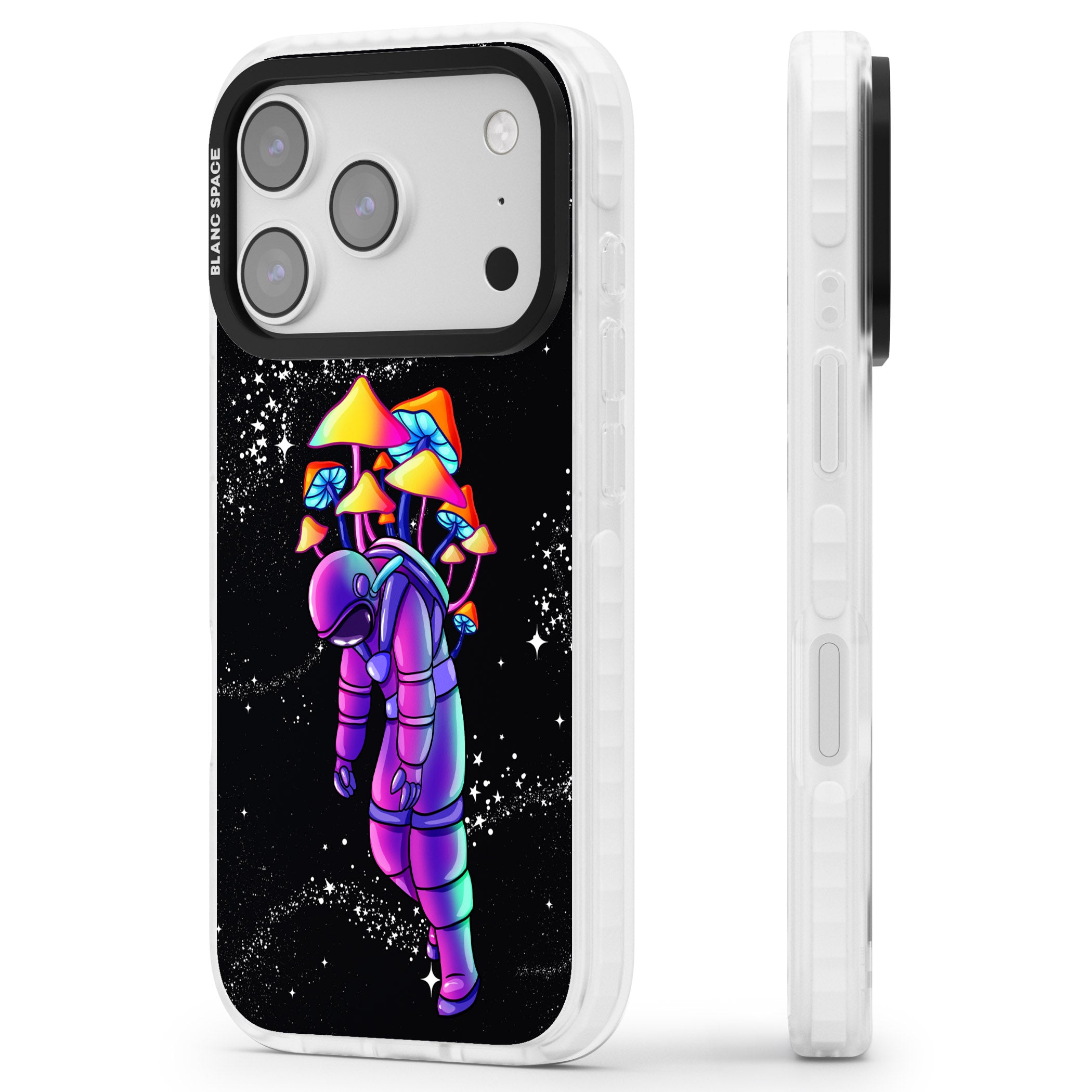 Space Mutation iPhone 17 Pro Max Impact Clear Phone Case Side Profile