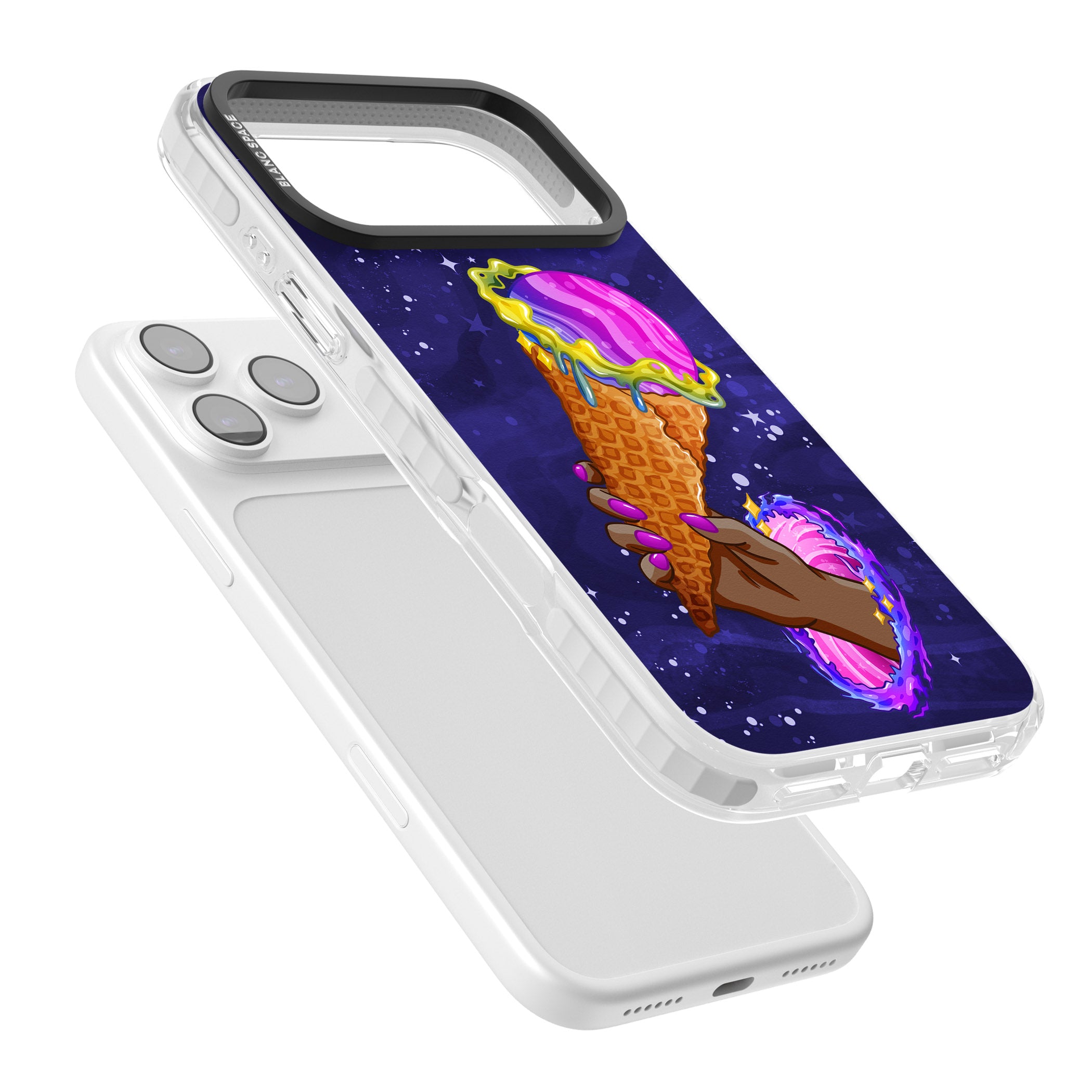 Interdimensional Ice Cream iPhone 17 Pro Max Impact Clear Phone Case Colours
