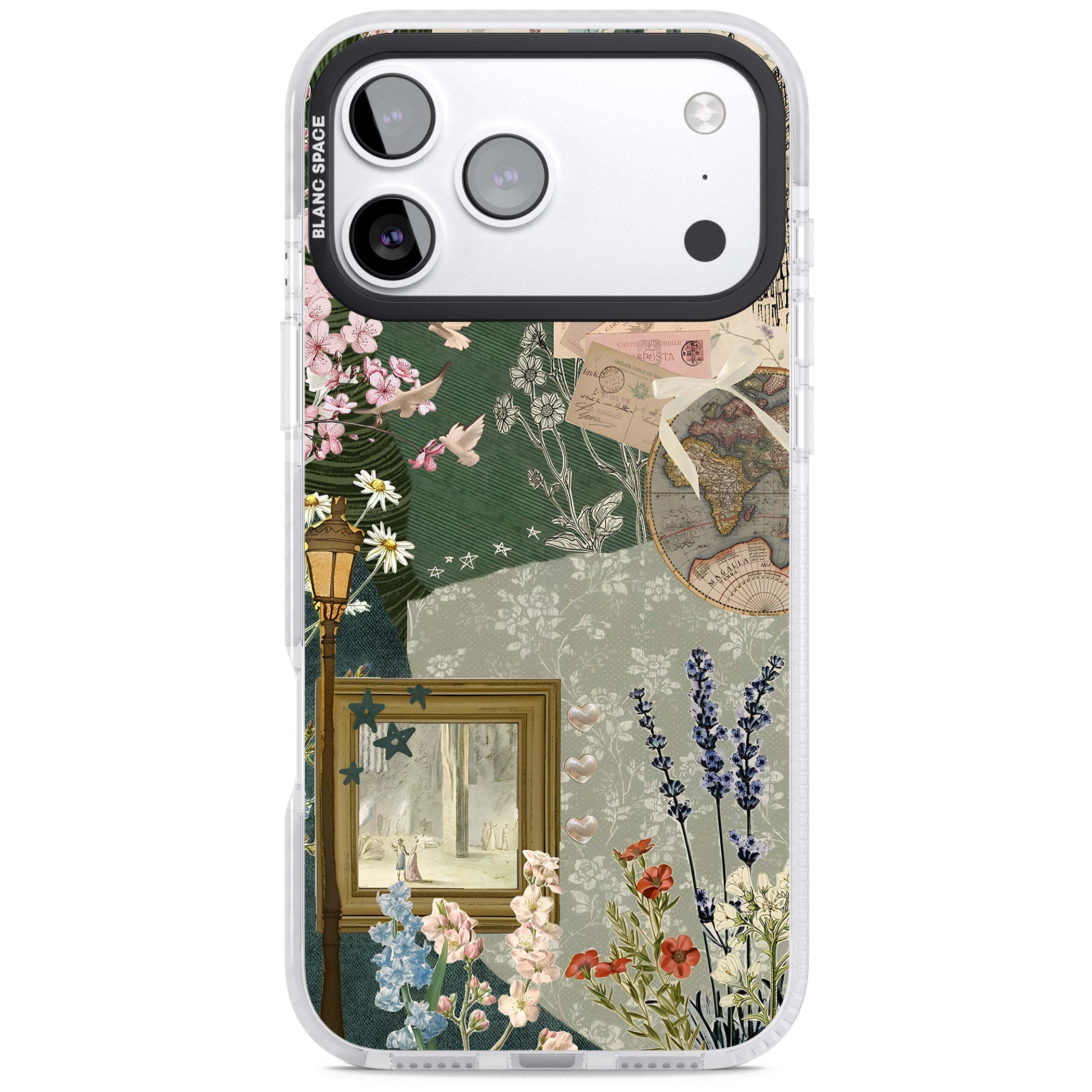 Vintage Spring Collage iPhone 17 Pro Max Impact Clear Phone Case