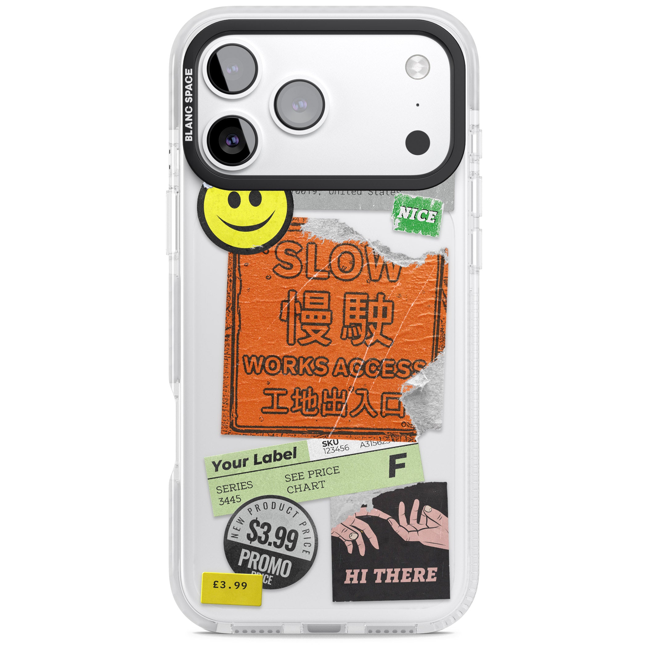 Kanji Signs Sticker Mix iPhone 17 Pro Max Impact Clear Phone Case