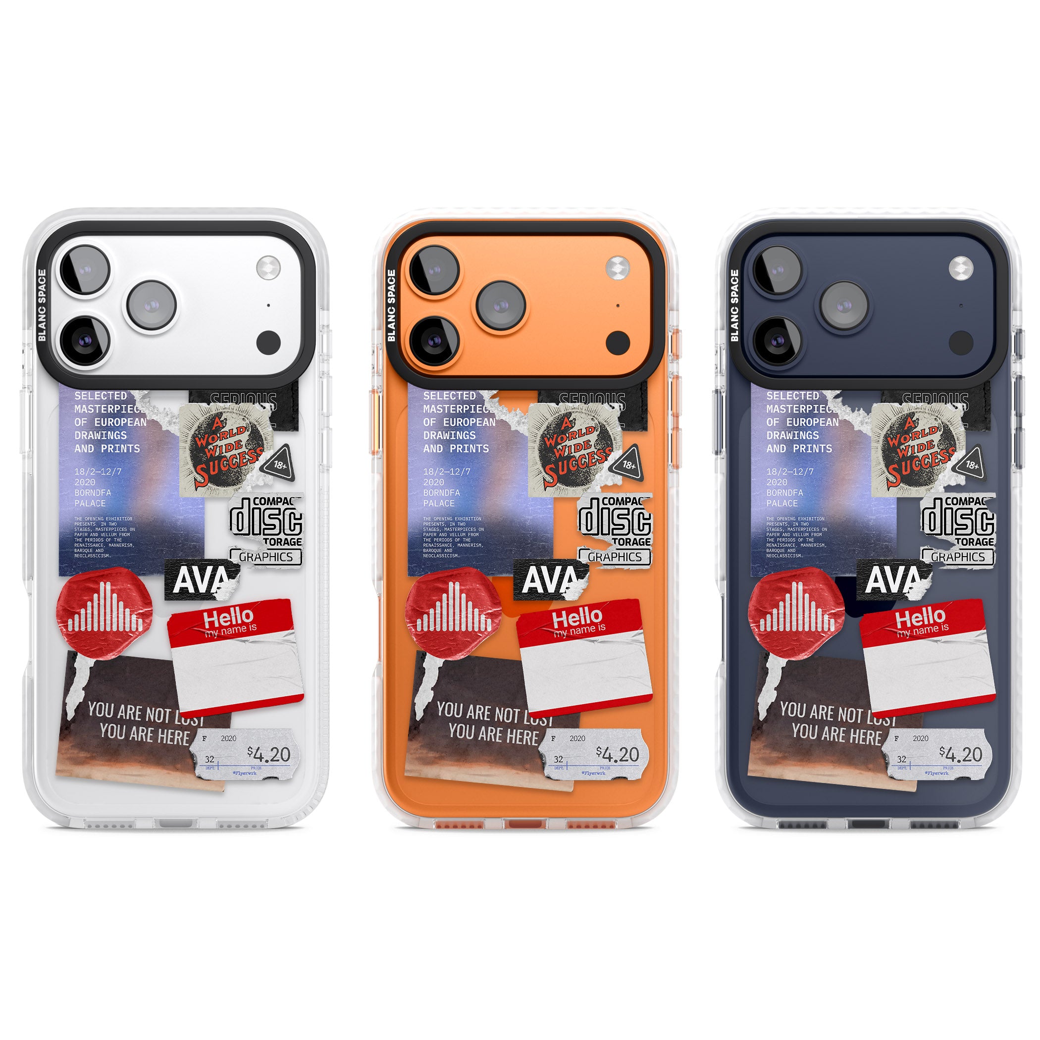 Red & Black Sticker Mix iPhone 17 Pro Impact Clear Phone Case APT Impact Protection