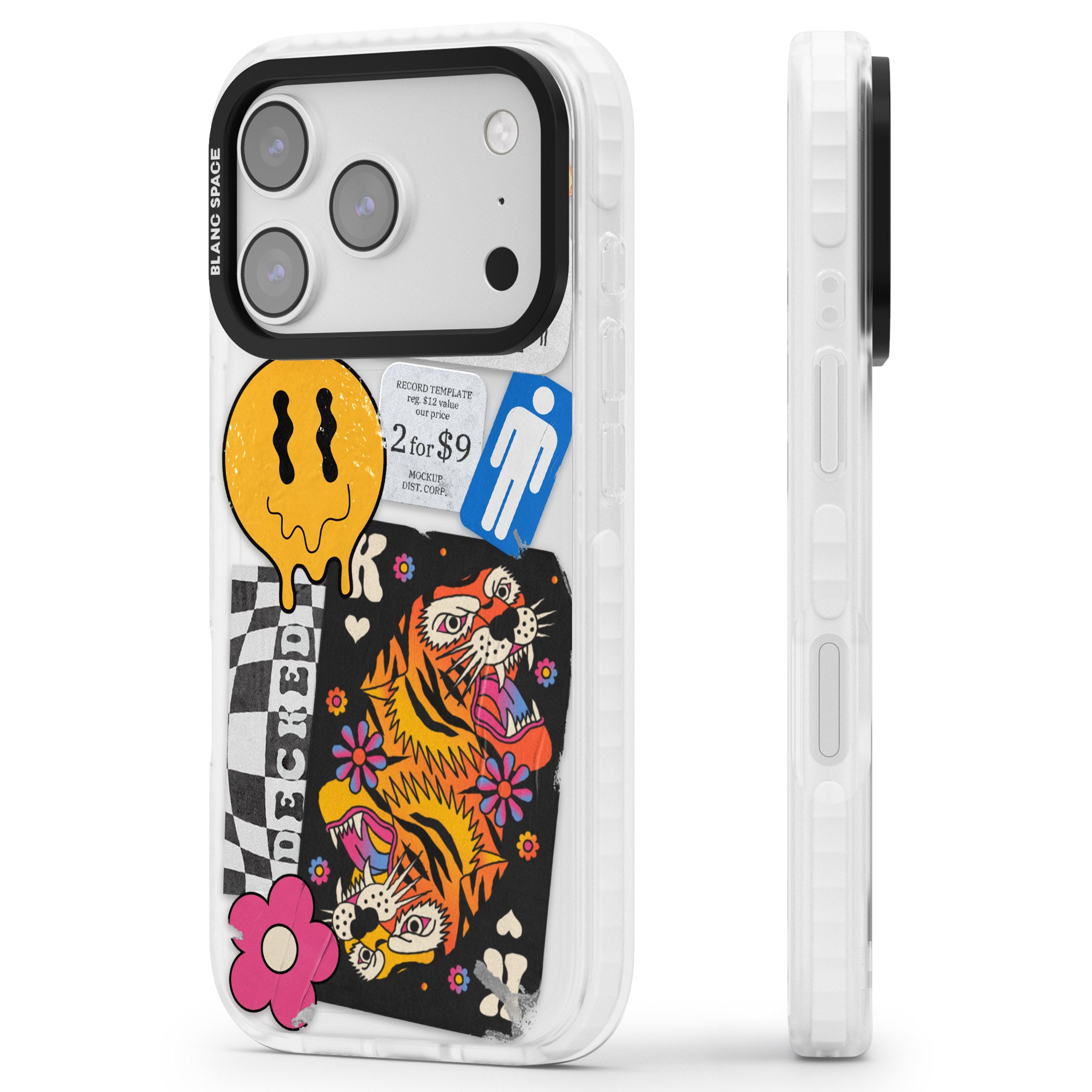 Electric Vibes iPhone 17 Pro Max Impact Clear Phone Case Side Profile
