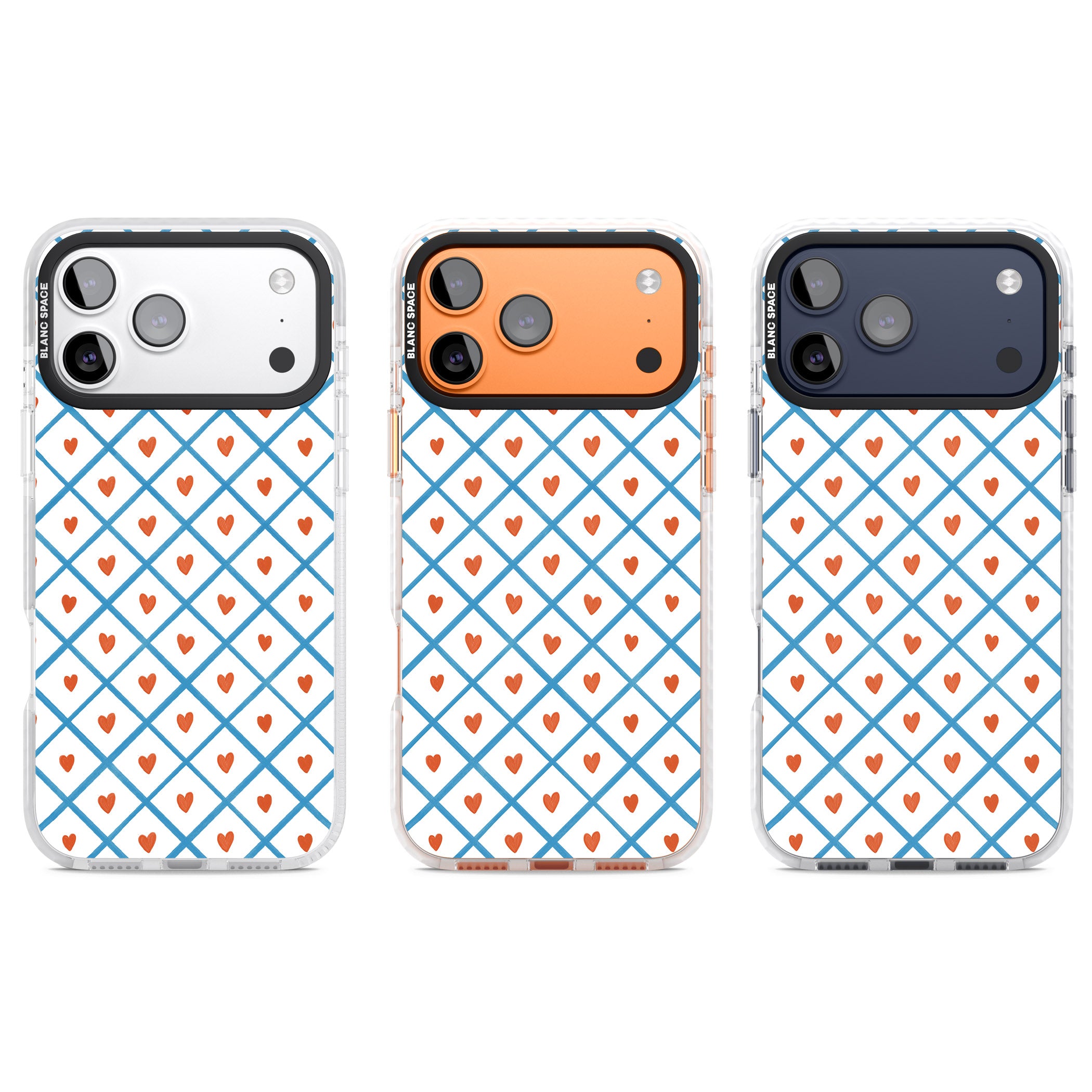 Lattice Love Hearts iPhone 17 Pro Impact Clear Phone Case APT Impact Protection