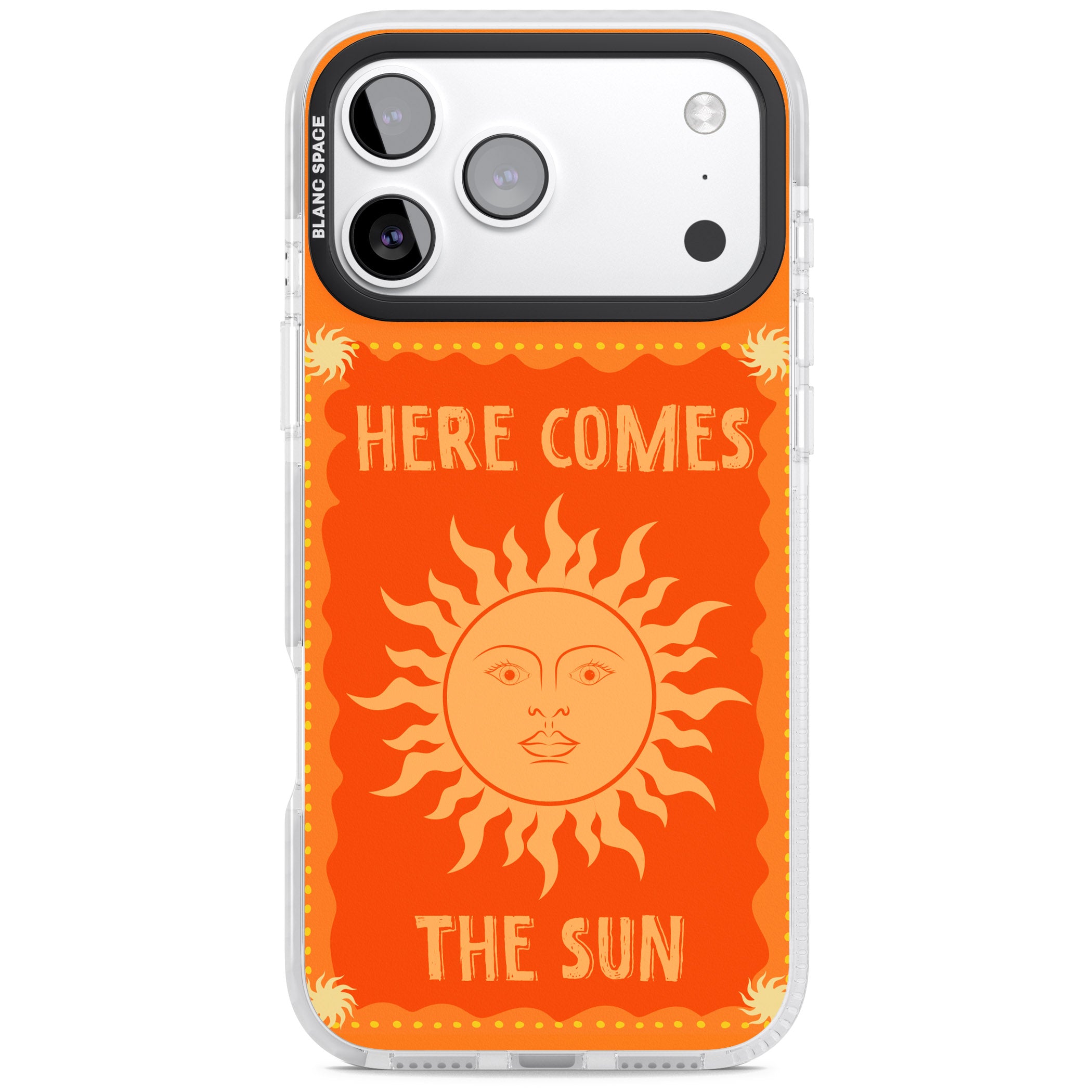 Retro Here Comes The Sun iPhone 17 Pro Max Impact Clear Phone Case