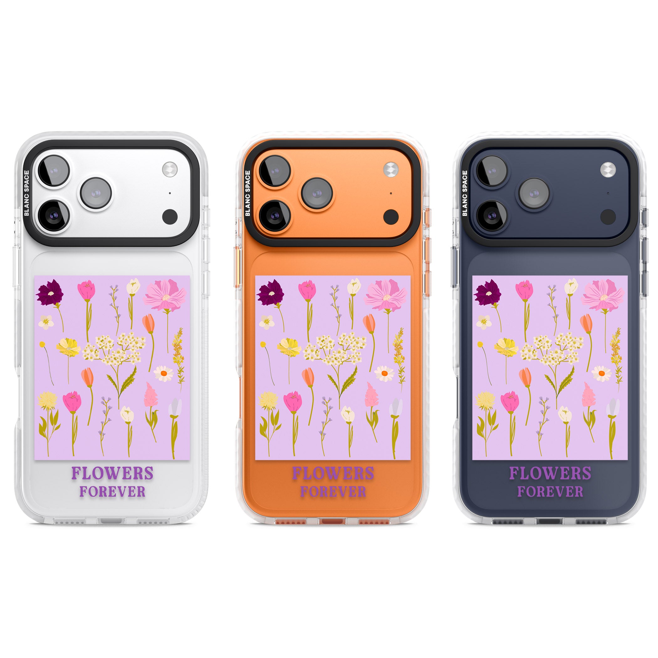Flowers Forever iPhone 17 Pro Impact Clear Phone Case APT Impact Protection