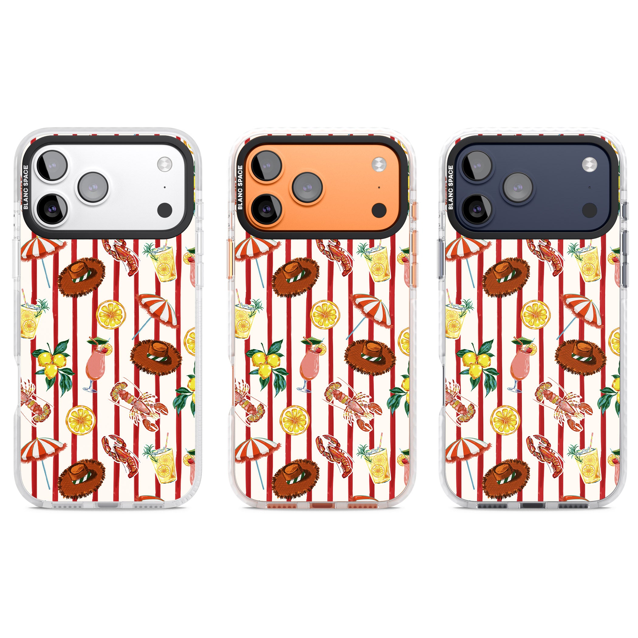 Italian Beach Pattern iPhone 17 Pro Impact Clear Phone Case APT Impact Protection