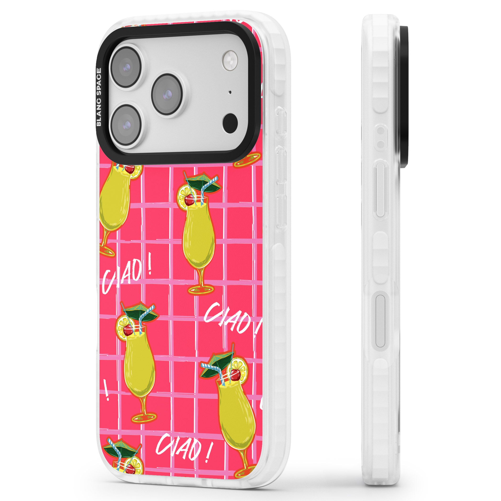 Ciao Lemons iPhone 17 Pro Max Impact Clear Phone Case Side Profile
