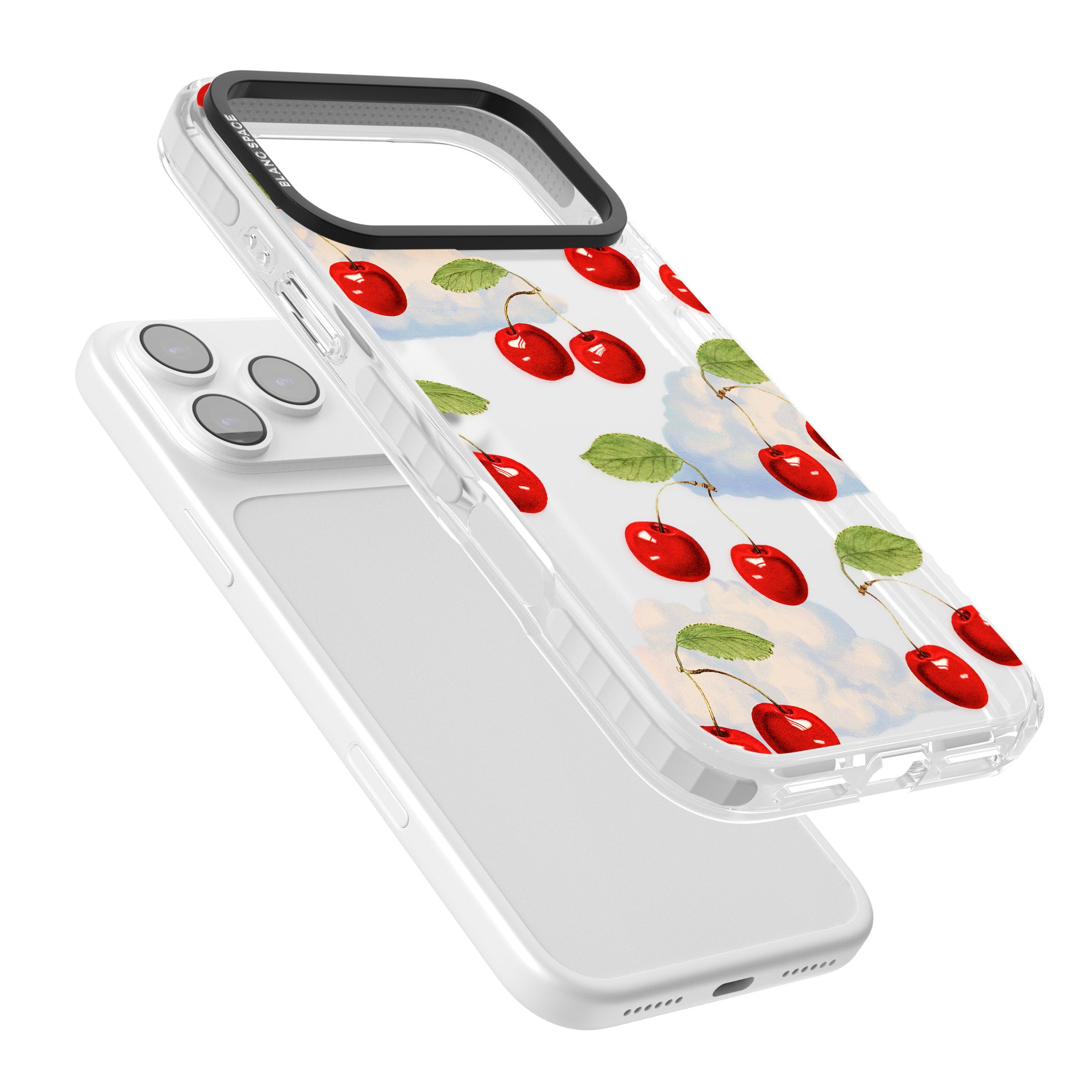 Vintage Cherries & Clouds iPhone 17 Pro Max Impact Clear Phone Case Colours