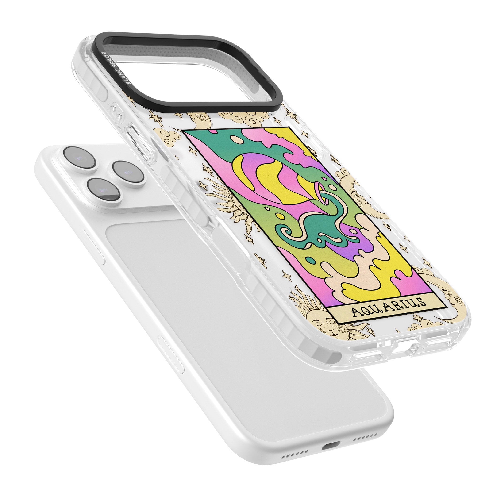 Celestial Zodiac Aquarius iPhone 17 Pro Max Impact Clear Phone Case Colours