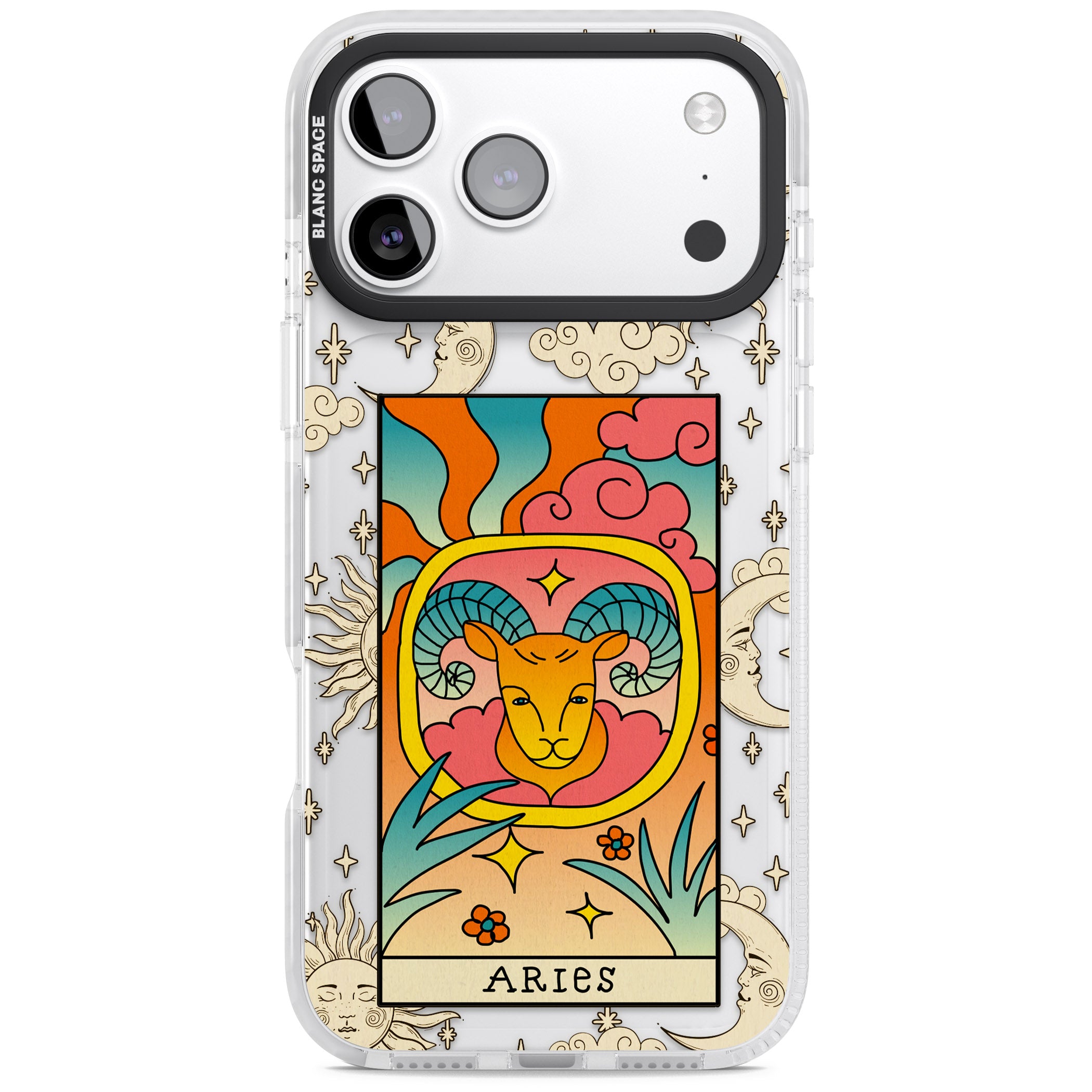 Celestial Zodiac Aries iPhone 17 Pro Max Impact Clear Phone Case