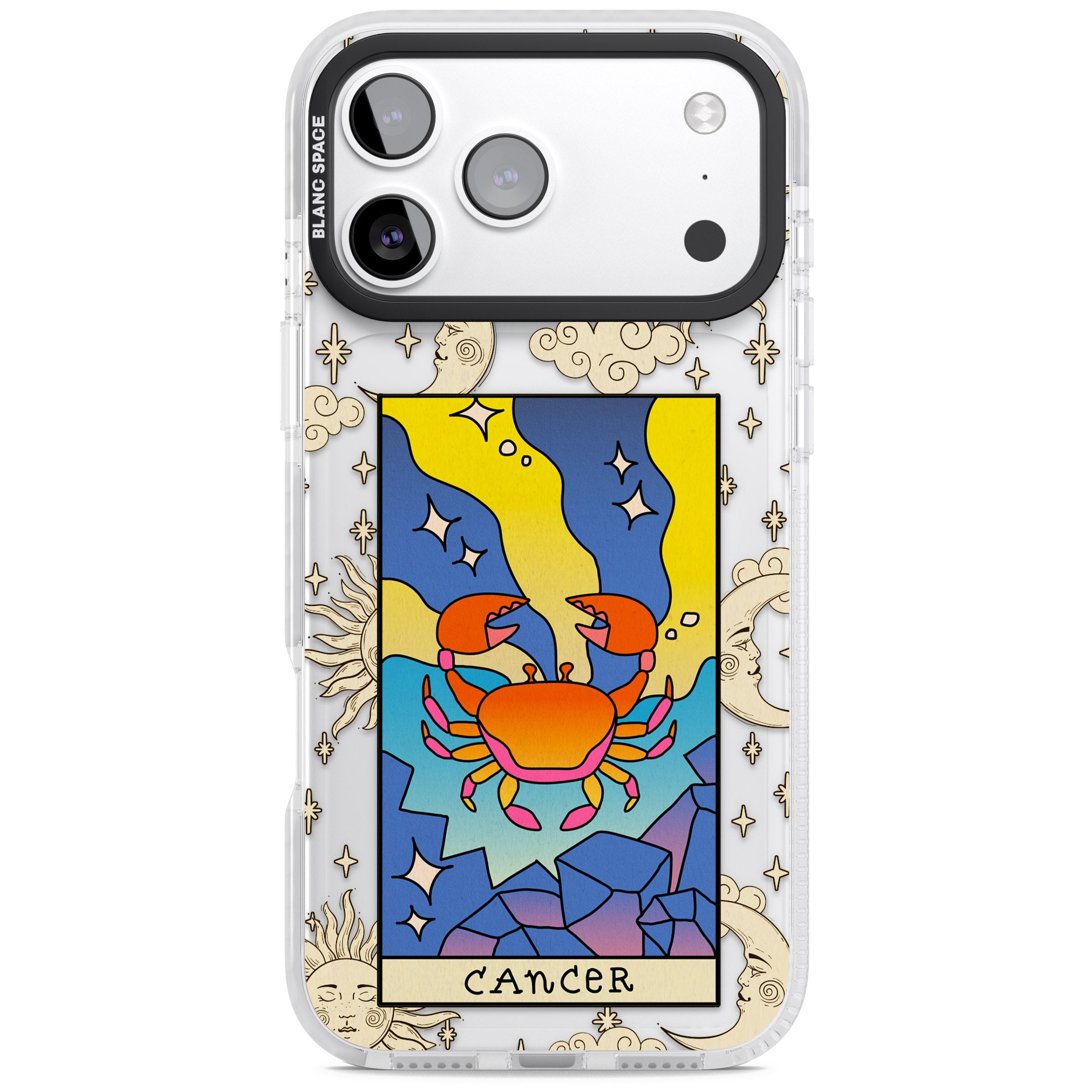 Celestial Zodiac Cancer iPhone 17 Pro Max Impact Clear Phone Case