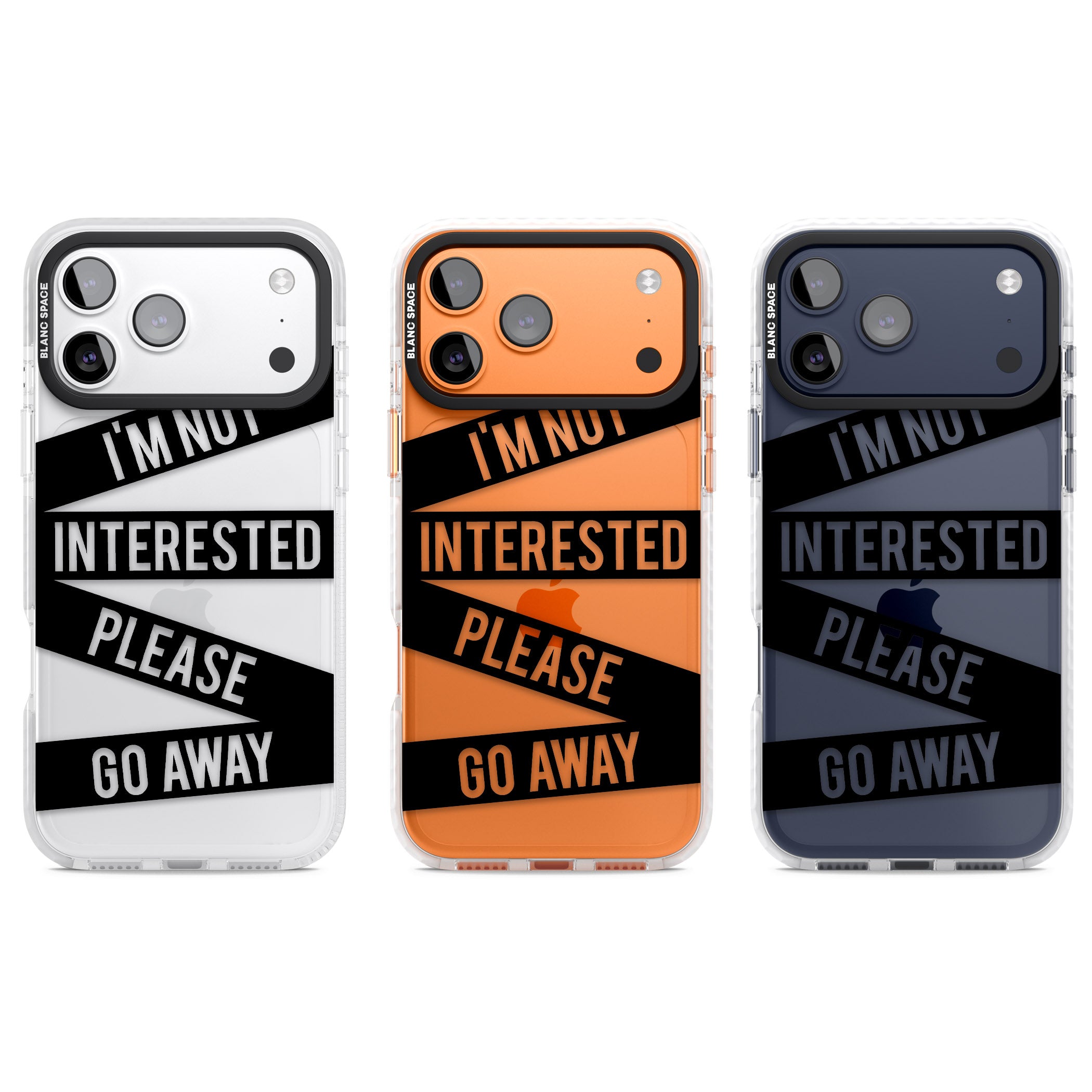 Not Interested Warning iPhone 17 Pro Impact Clear Phone Case APT Impact Protection