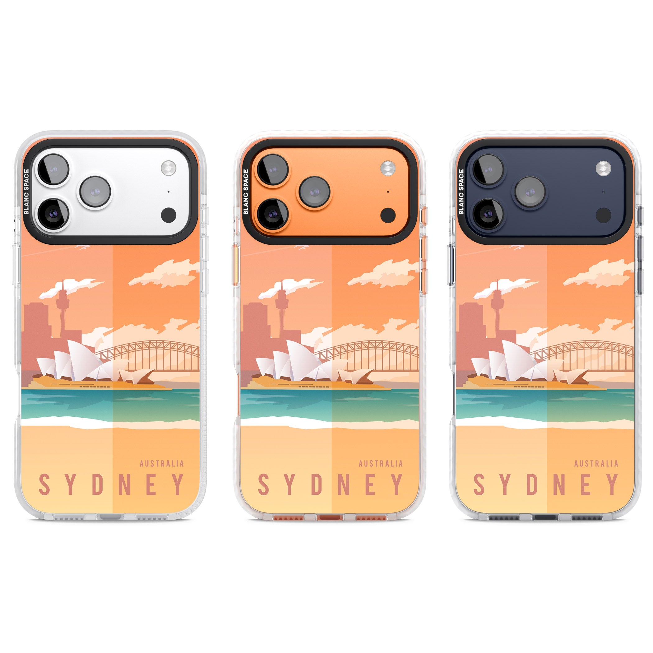 Vintage Travel Poster Sydney iPhone 17 Pro Impact Clear Phone Case APT Impact Protection