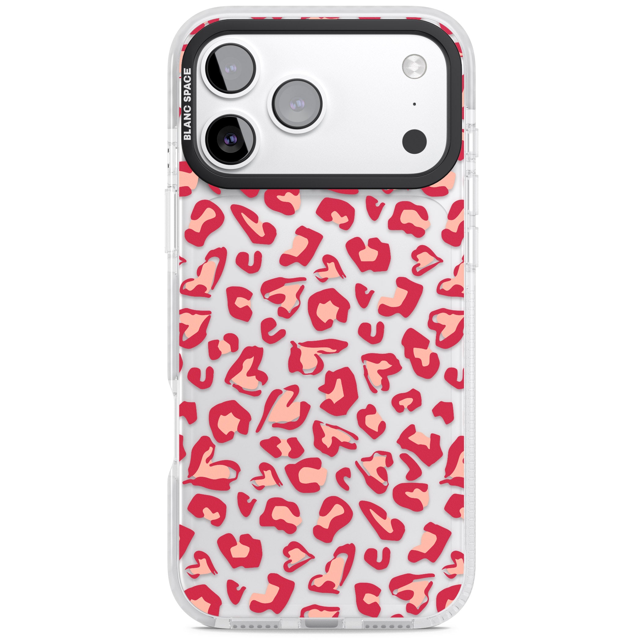 Heart Leopard Print iPhone 17 Pro Max Impact Clear Phone Case