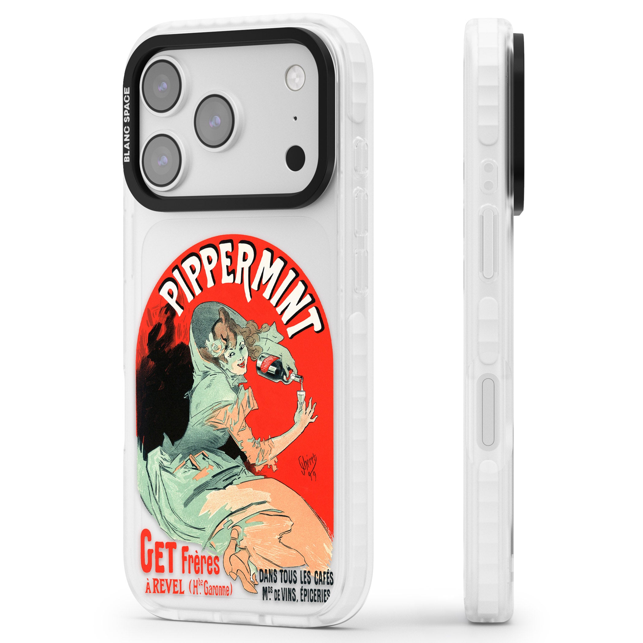 Pippermint Poster iPhone 17 Pro Max Impact Clear Phone Case Side Profile