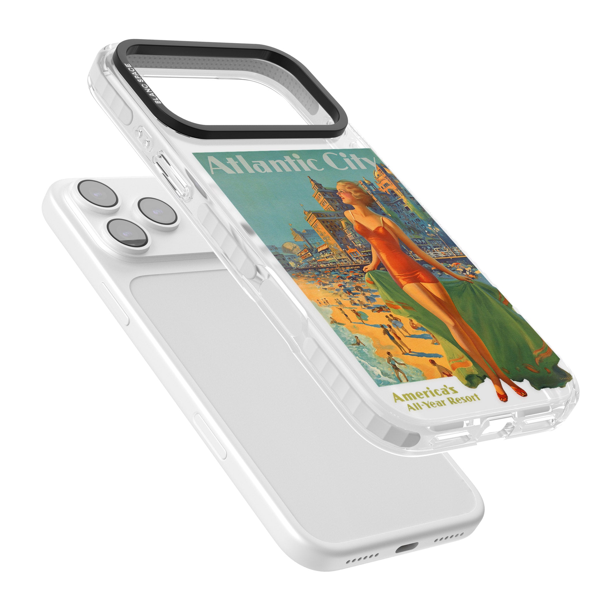 Atlantic City Vacation Poster iPhone 17 Pro Max Impact Clear Phone Case Colours