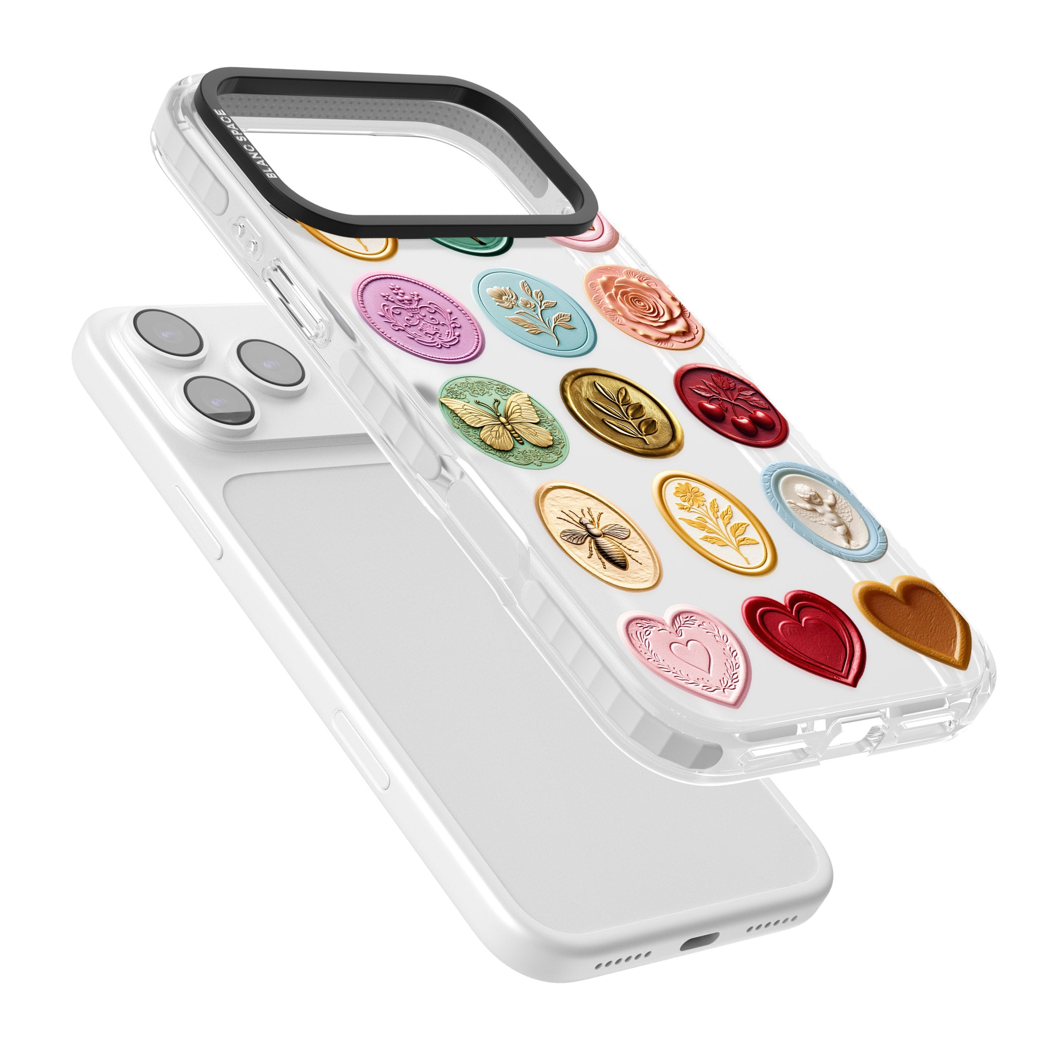 Vintage Wax Seal Pattern iPhone 17 Pro Max Impact Clear Phone Case Colours