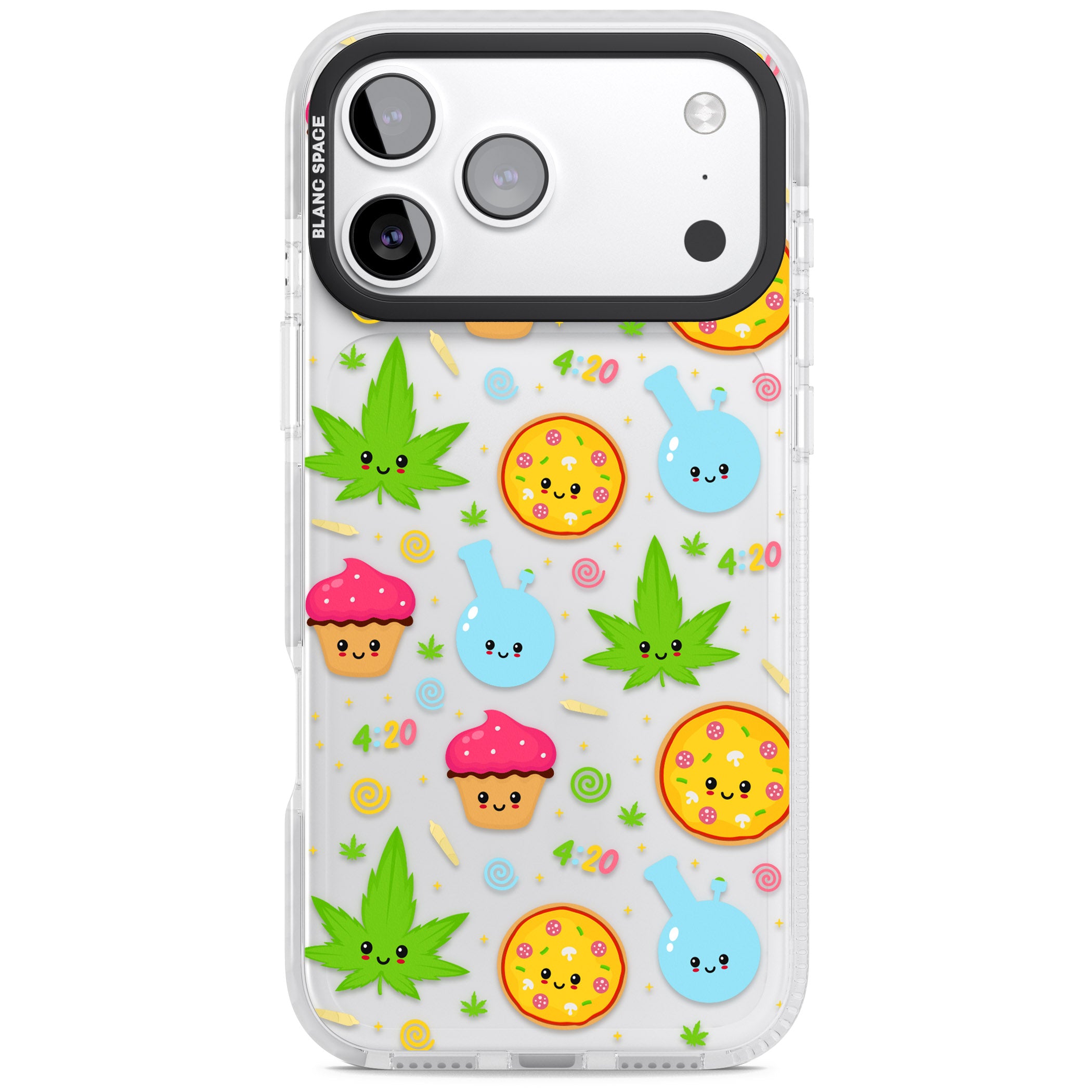 Kawaii Weed Pattern iPhone 17 Pro Max Impact Clear Phone Case