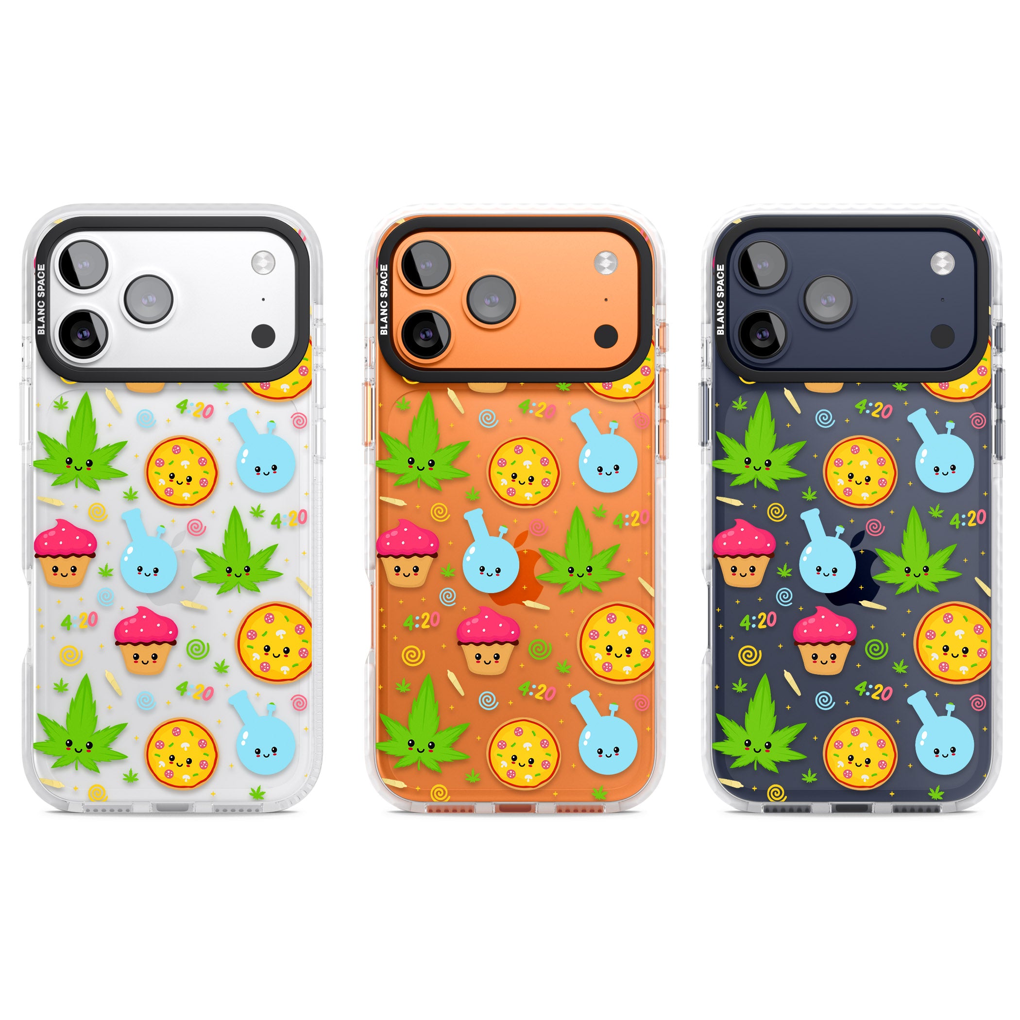 Kawaii Weed Pattern iPhone 17 Pro Impact Clear Phone Case APT Impact Protection