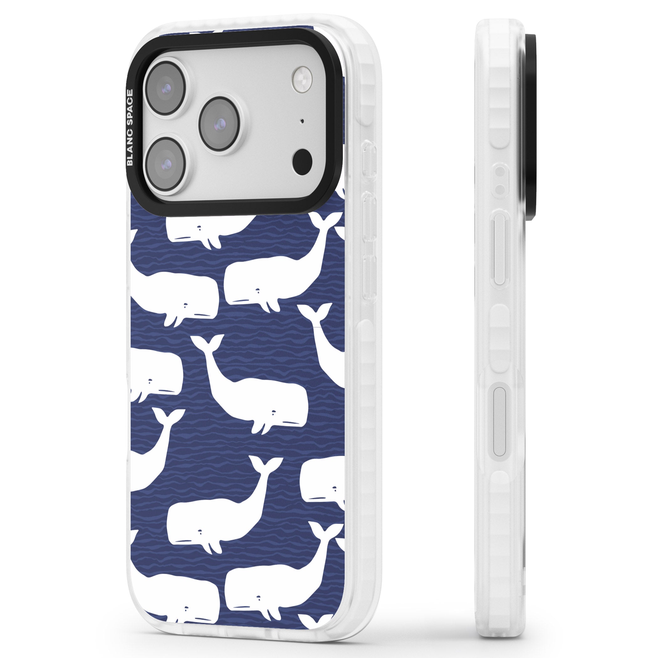 Whale Dreams iPhone 17 Pro Max Impact Clear Phone Case Side Profile