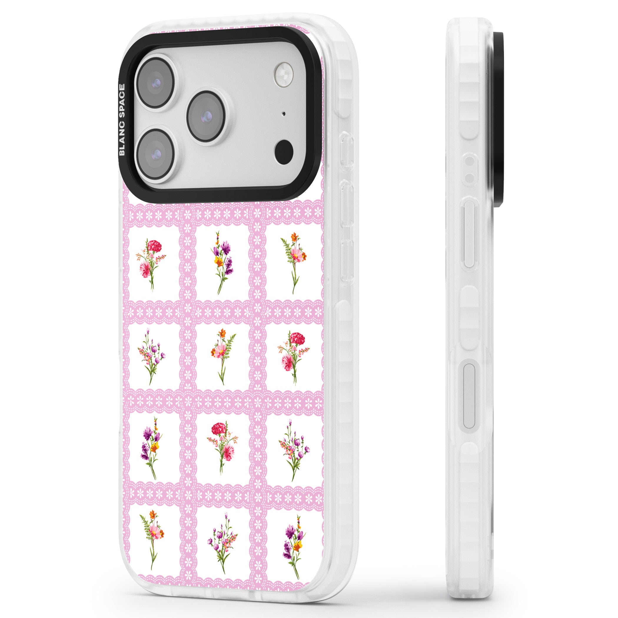 Wildflower Windows iPhone 17 Pro Max Impact Clear Phone Case Side Profile