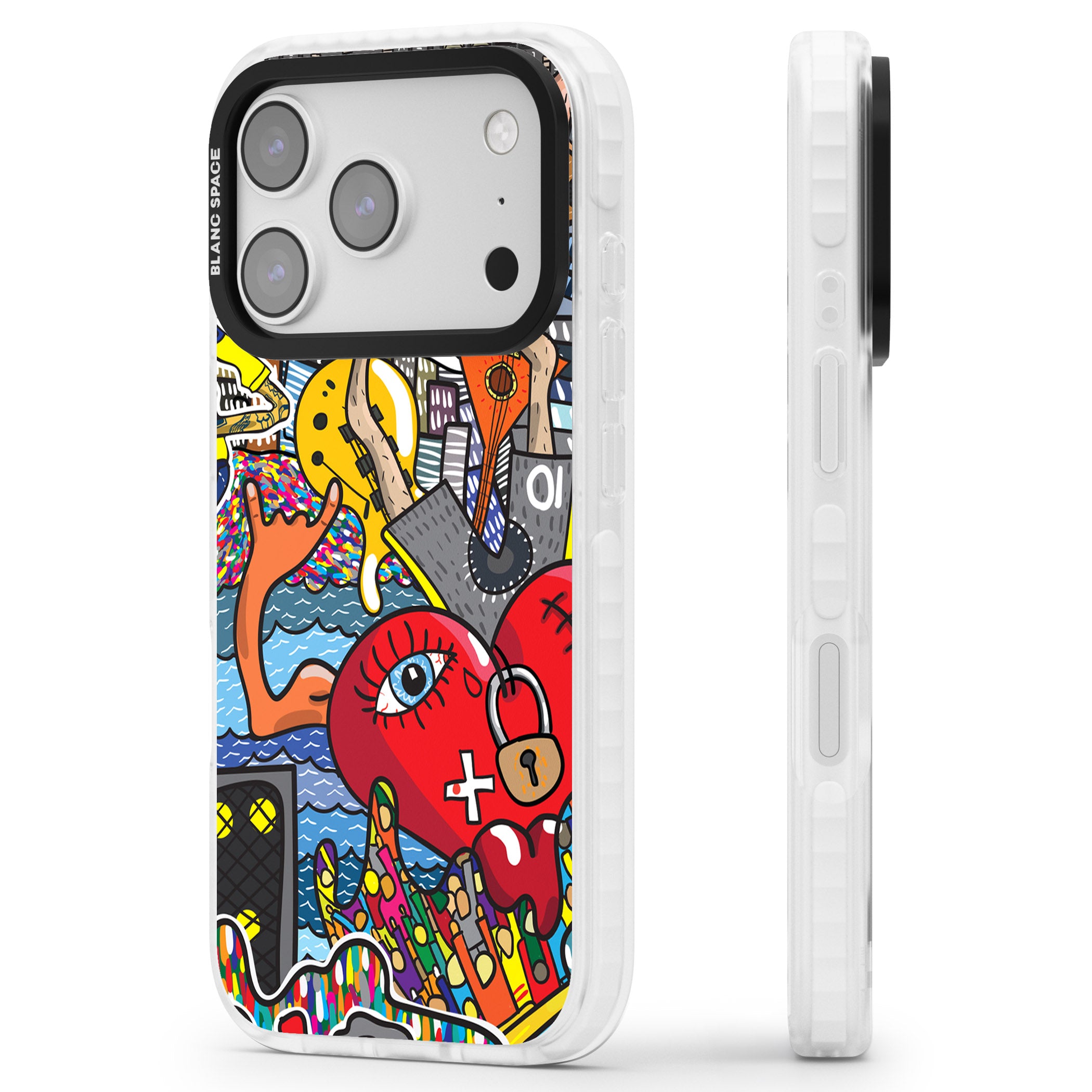 Crowd Tsunami iPhone 17 Pro Max Impact Clear Phone Case Side Profile
