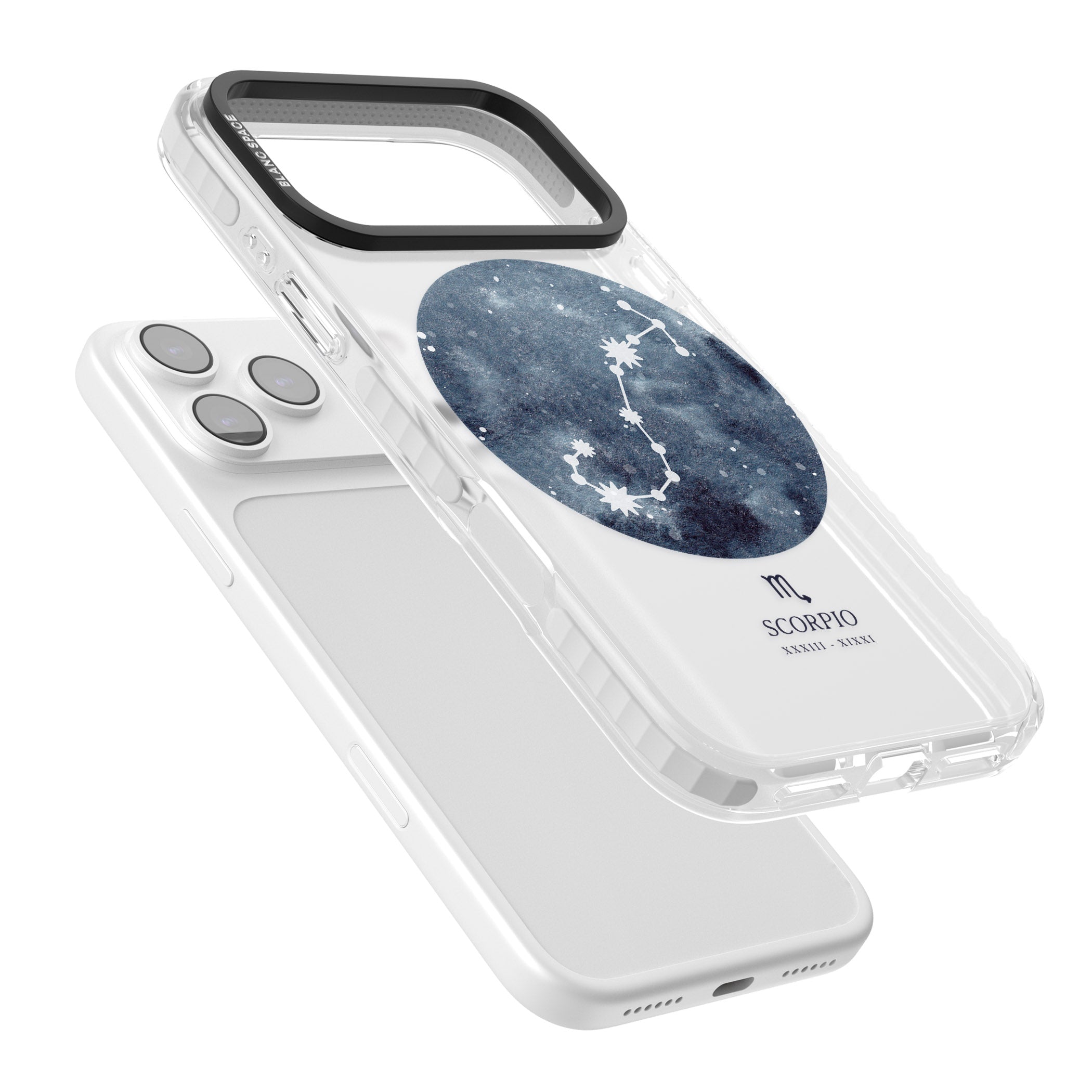 Scorpio Zodiac Blue iPhone 17 Pro Max Impact Clear Phone Case Colours