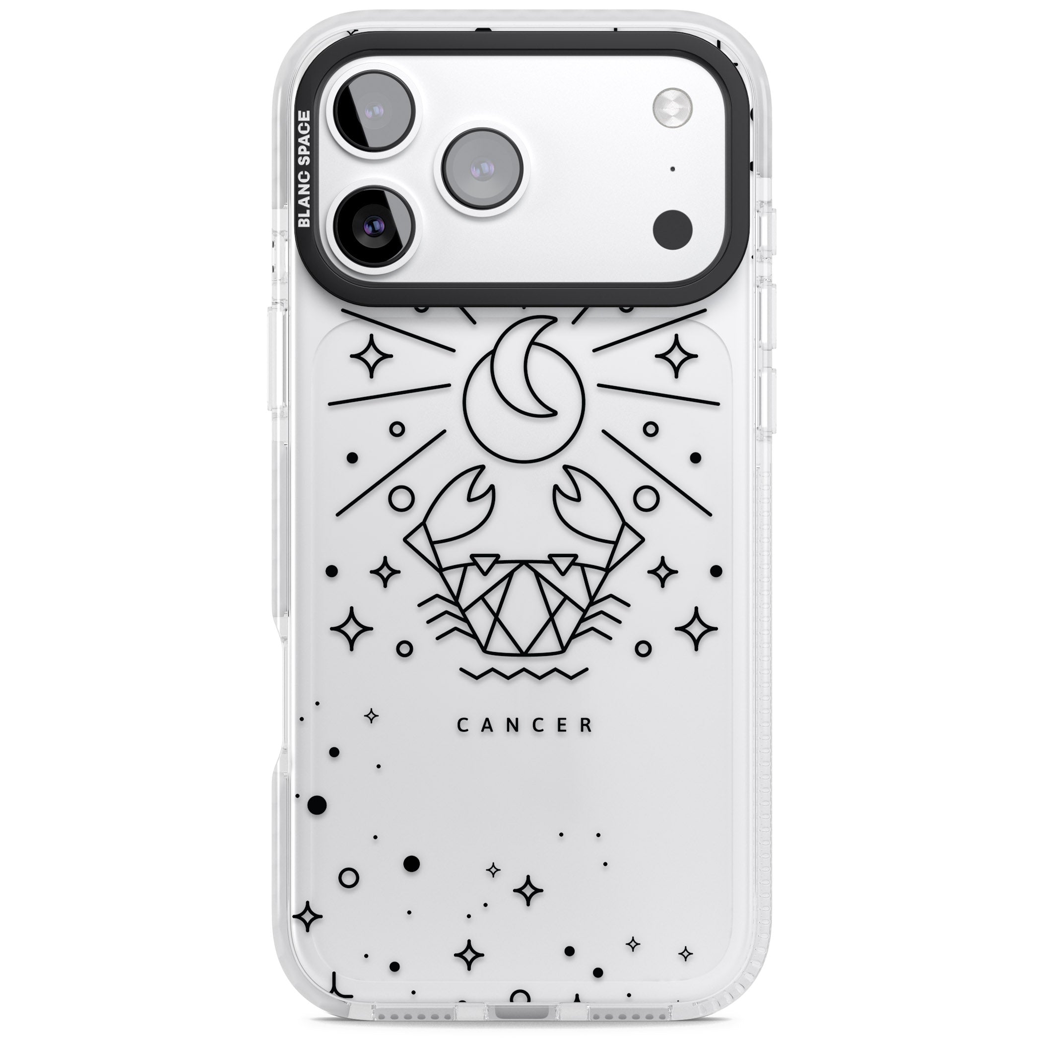 Zodiac Cancer Moon iPhone 17 Pro Max Impact Clear Phone Case