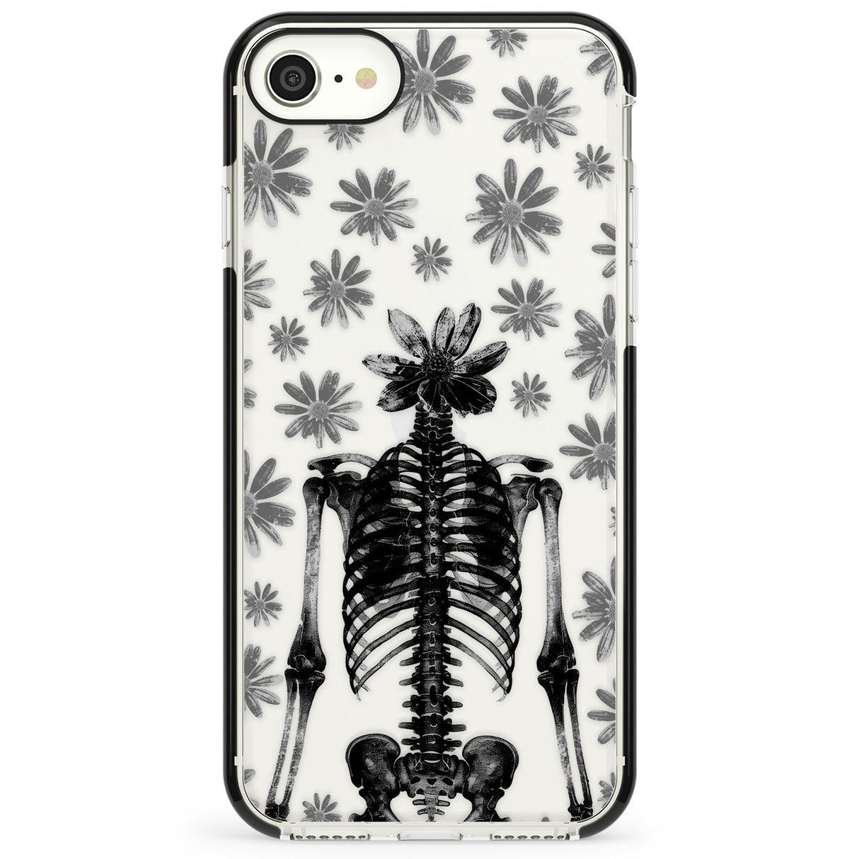 Skeleton Flower Impact Phone Case for iPhone SE