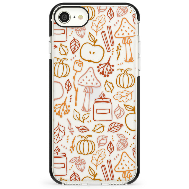 Autumn Line Pattern Impact Phone Case for iPhone SE