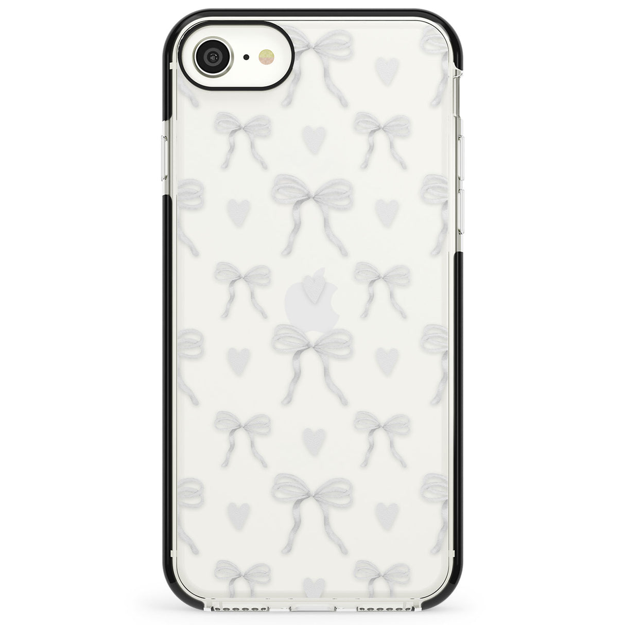 White Bows & Hearts Impact Phone Case for iPhone SE