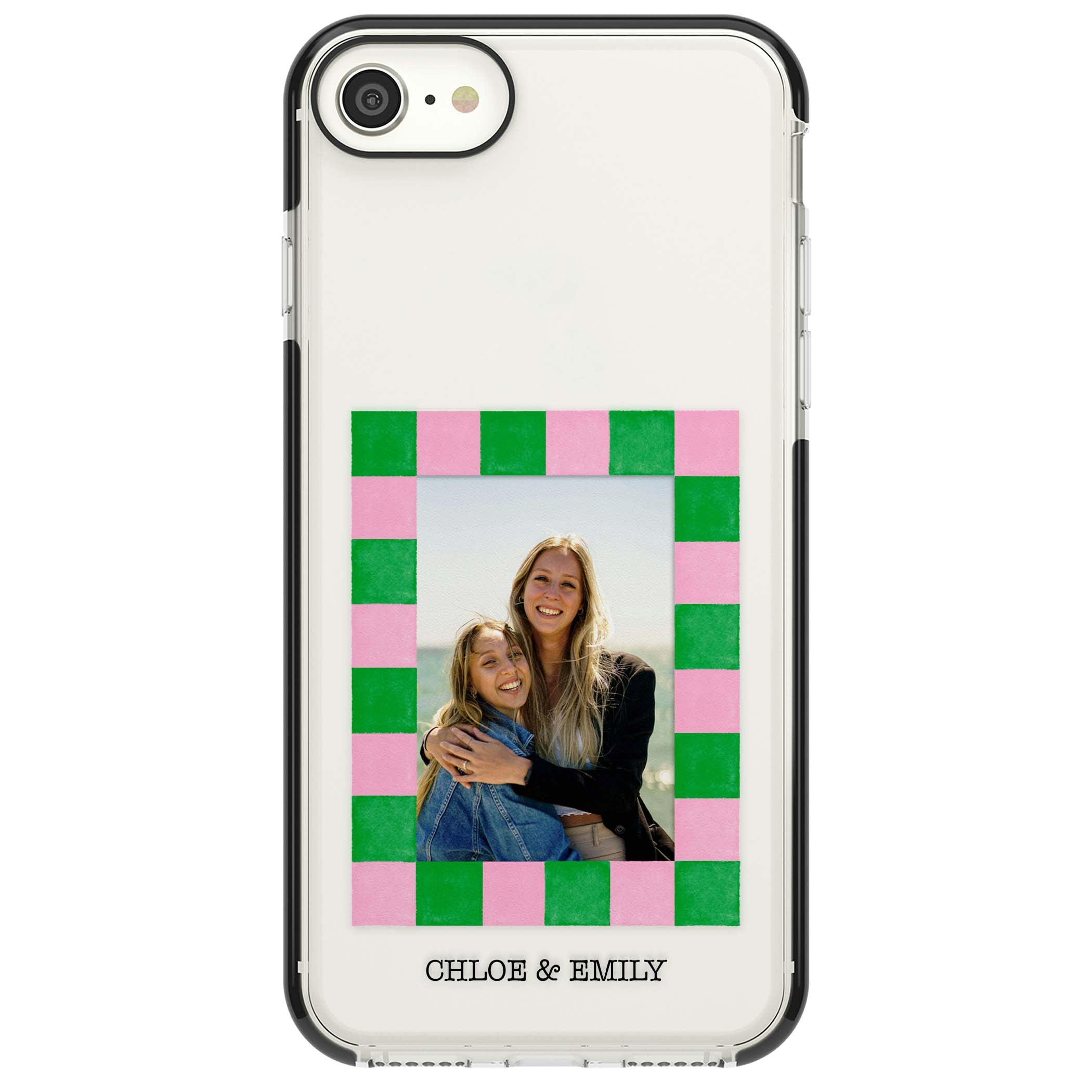 Riviera Check Photo cute iPhone case | Black Impact case for iPhone SE