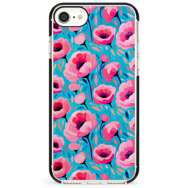 Tropical Pink Poppies Impact Phone Case for iPhone SE