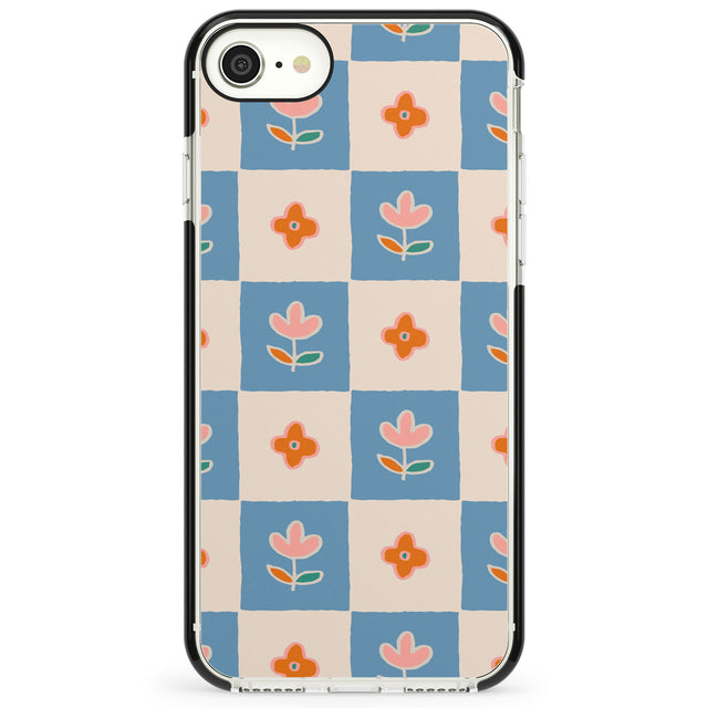 Vintage Bloom Checkered Impact Phone Case for iPhone SE