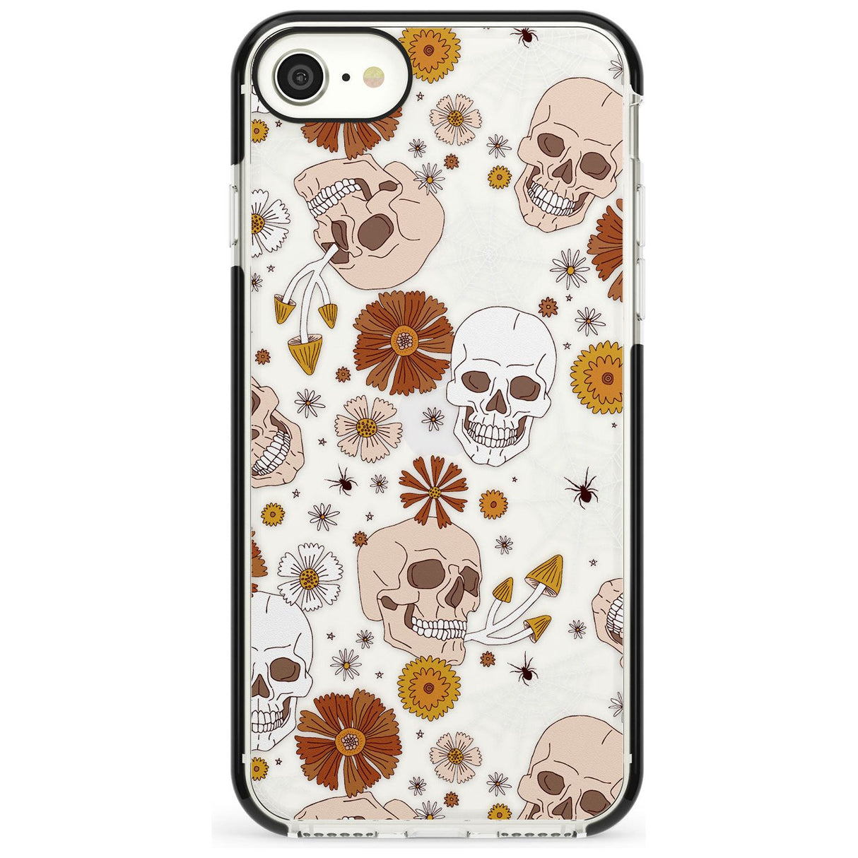 Halloween Skulls and Flowers Phone Case for iPhone SE