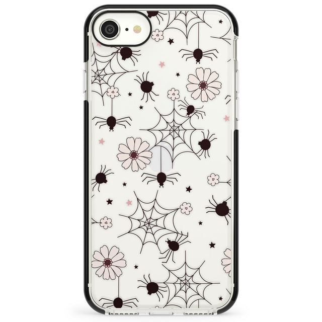 Spiders and Flowers Pattern Impact Phone Case for iPhone SE