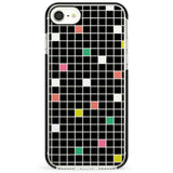 Vibrant Black Geometric Grid Impact Phone Case for iPhone SE