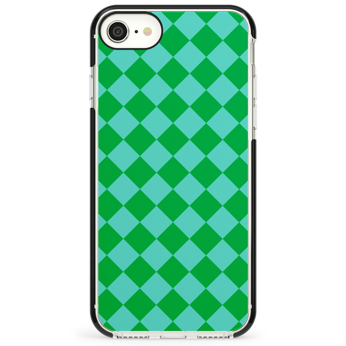 Retro Green Diamond Plaid Impact Phone Case for iPhone SE