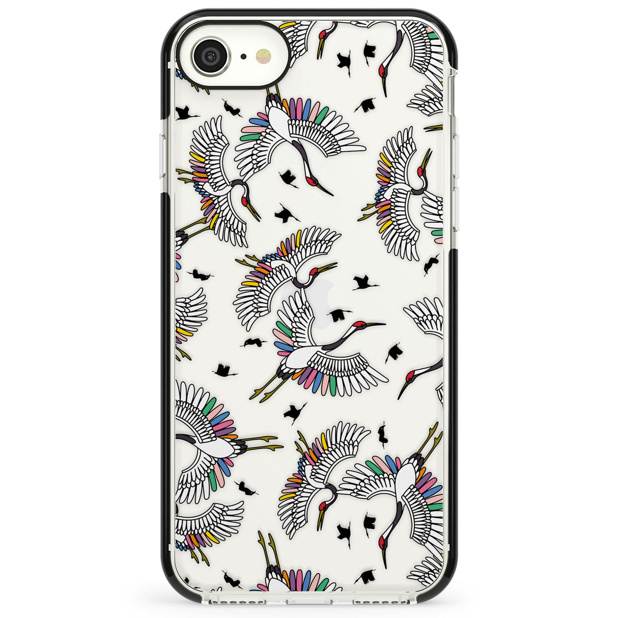 Colourful Crane Pattern Impact Phone Case for iPhone SE