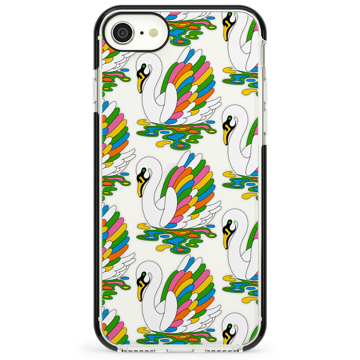 Colourful Swan Pattern Impact Phone Case for iPhone SE