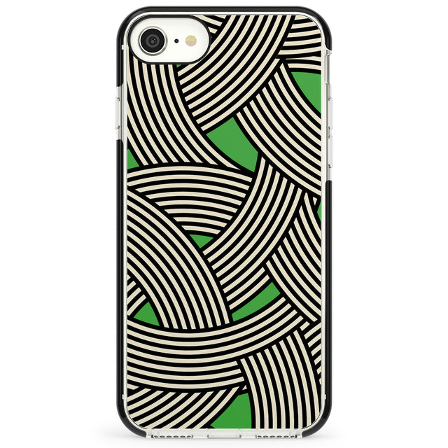 Green Optic Waves Impact Phone Case for iPhone SE