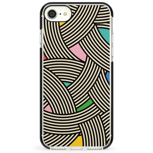 Multicolour Optic Waves Impact Phone Case for iPhone SE