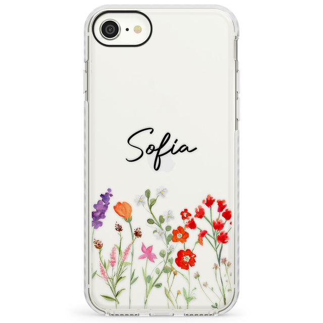 Personalised Spring WildflowersImpact Phone Case for iPhone SE