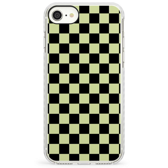 Black & Lime CheckImpact Phone Case for iPhone SE
