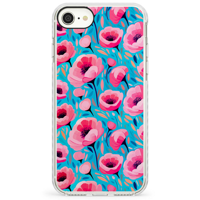 Tropical Pink PoppiesImpact Phone Case for iPhone SE