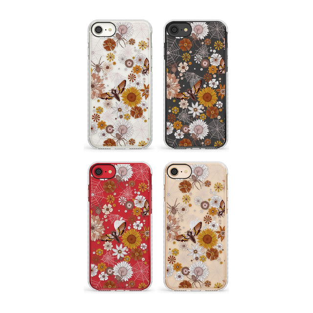 Halloween Skulls and Flowers Phone Case for iPhone SE