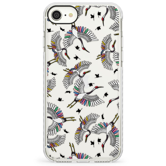 Colourful Crane PatternImpact Phone Case for iPhone SE