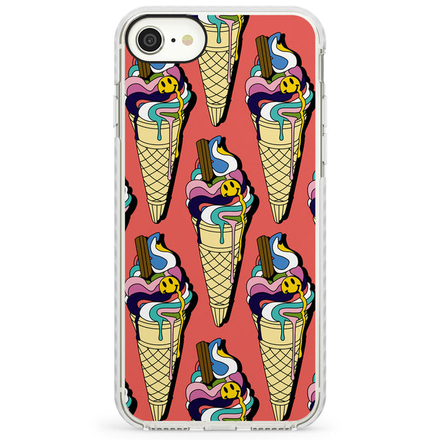 Trip & Drip Ice Cream (Red)Impact Phone Case for iPhone SE