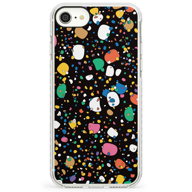Colourful Confetti Pebbles (Black)Impact Phone Case for iPhone SE